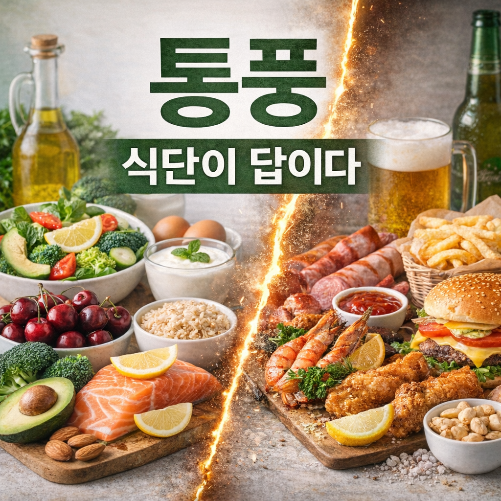 통풍, 식단이 답이다|좋은 음식과 나쁜 음식 비교표 공개