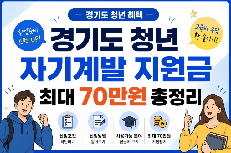 경기도 청년 자기계발 지원금 최대 70만원 총정리