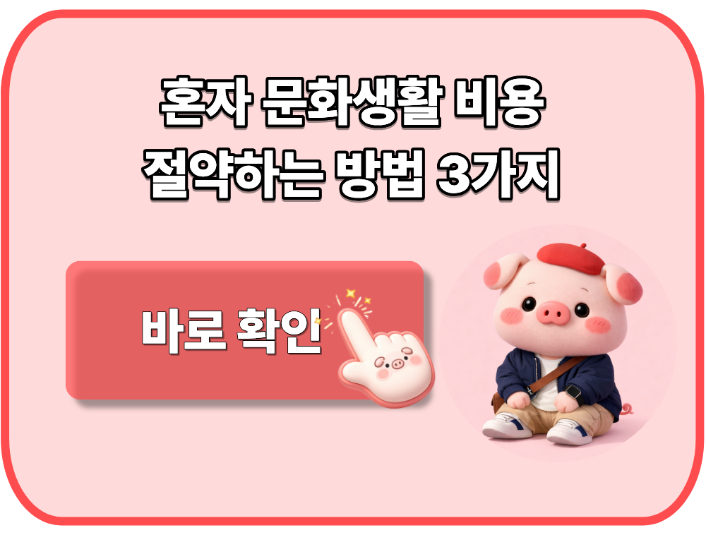 혼자 문화생활 비용 절약하는 방법 3가지