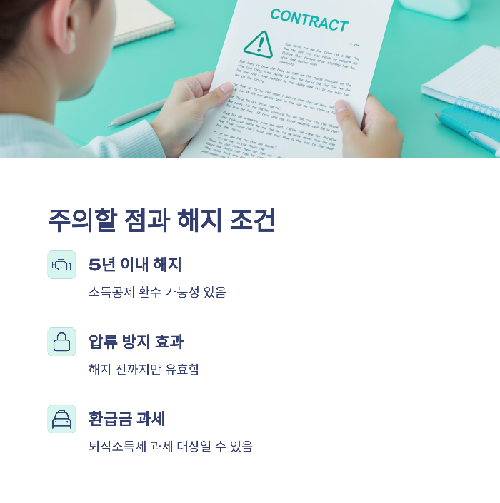 주의할 점과 해지 조건