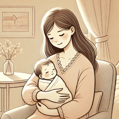 출산후-신생아를-안고-있는-엄마의-모습