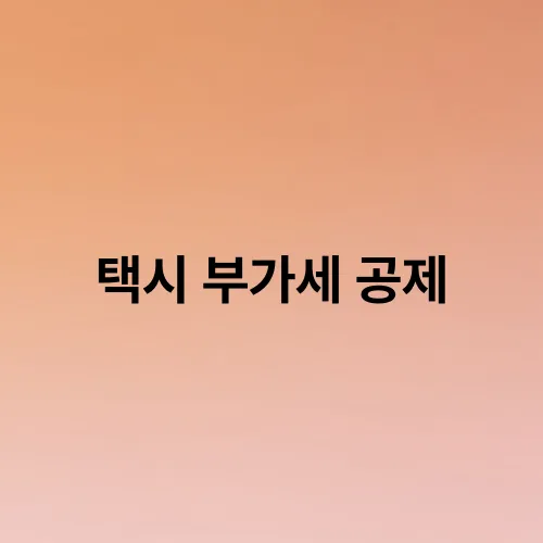택시 부가세 공제