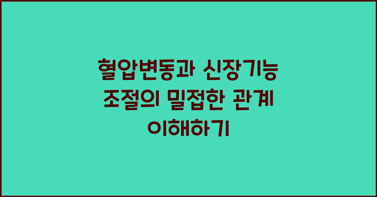 혈압변동, 신장기능 조절