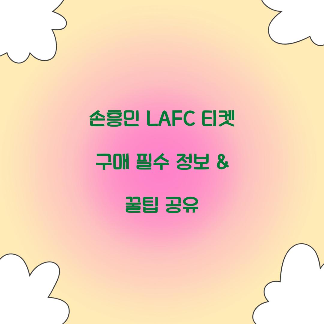 손흥민 LAFC 티켓