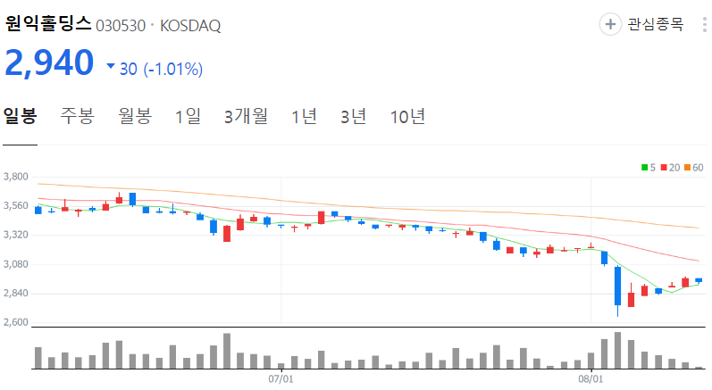 원익홀딩스-주가-일봉