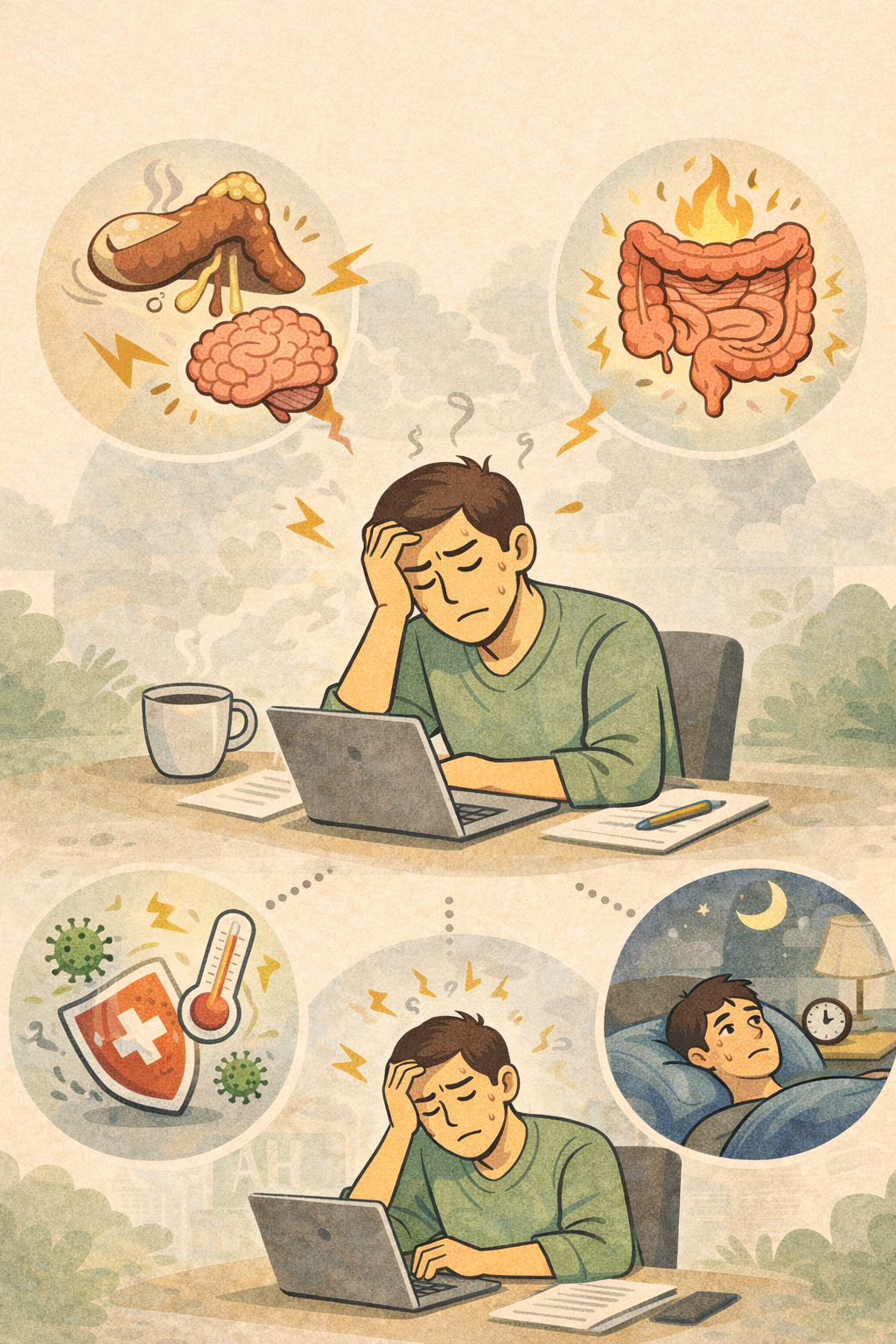 스트레스가 신체에 미치는 영향에 대한 이미지