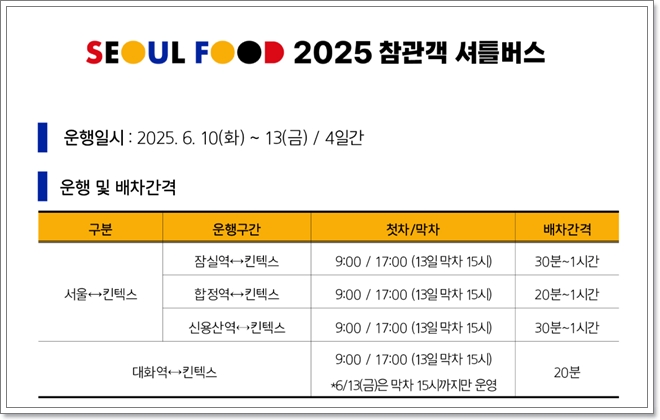 서울푸드 2025 (SEOUL FOOD 2025) 서울국제식품산업대전 (참여업체 리스트, 사전등록)