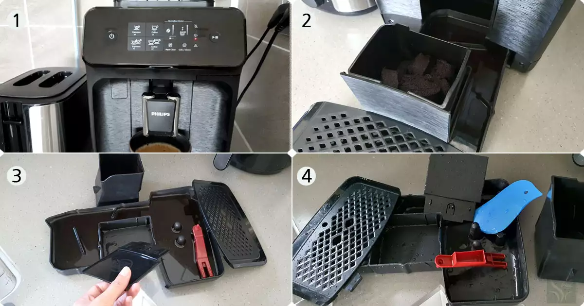 필립스 커피머신 물받이 청소