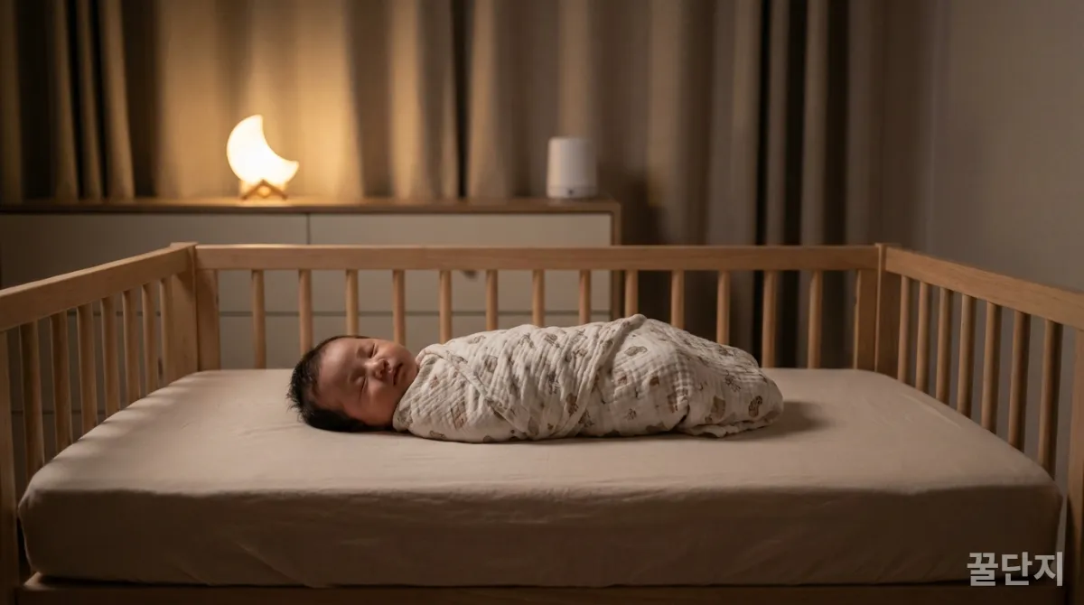 신생아가 안전하고 쾌적한 환경에서 잠자는 모습
