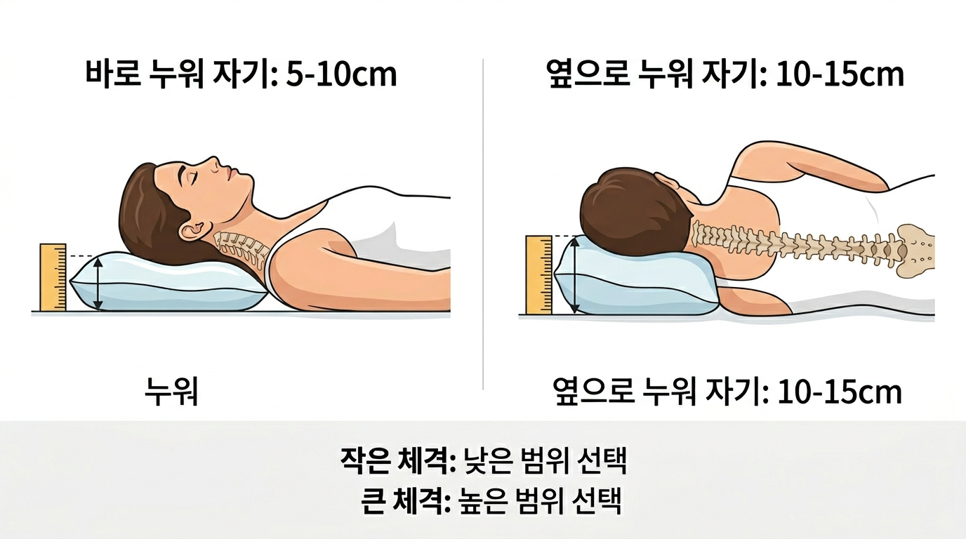 베개 높이 가이드