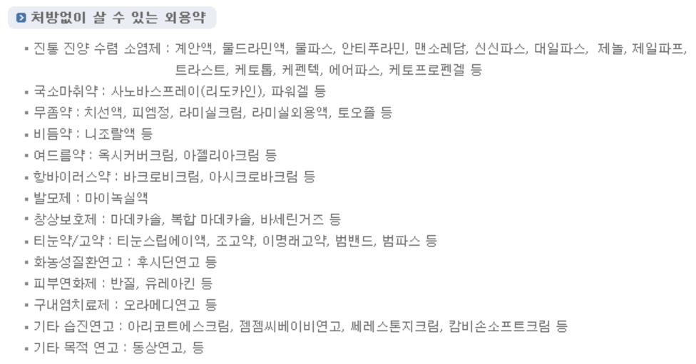 처방전 없이 살 수 있는 의약품