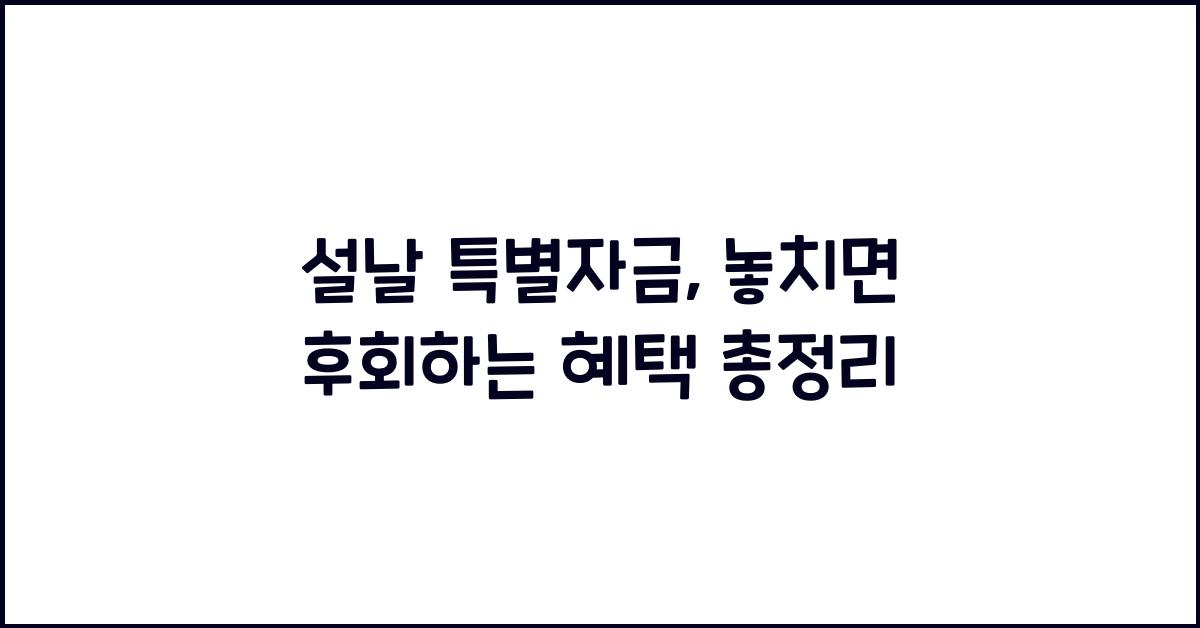 설날 특별자금