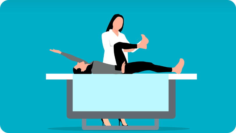 코어 회복을 위해 도와주는 물리치료사