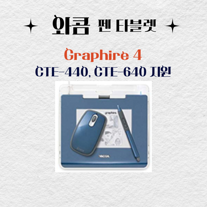와콤 펜 태블릿 Graphire4 CTE-440, CTE-640드라이버 설치 다운로드