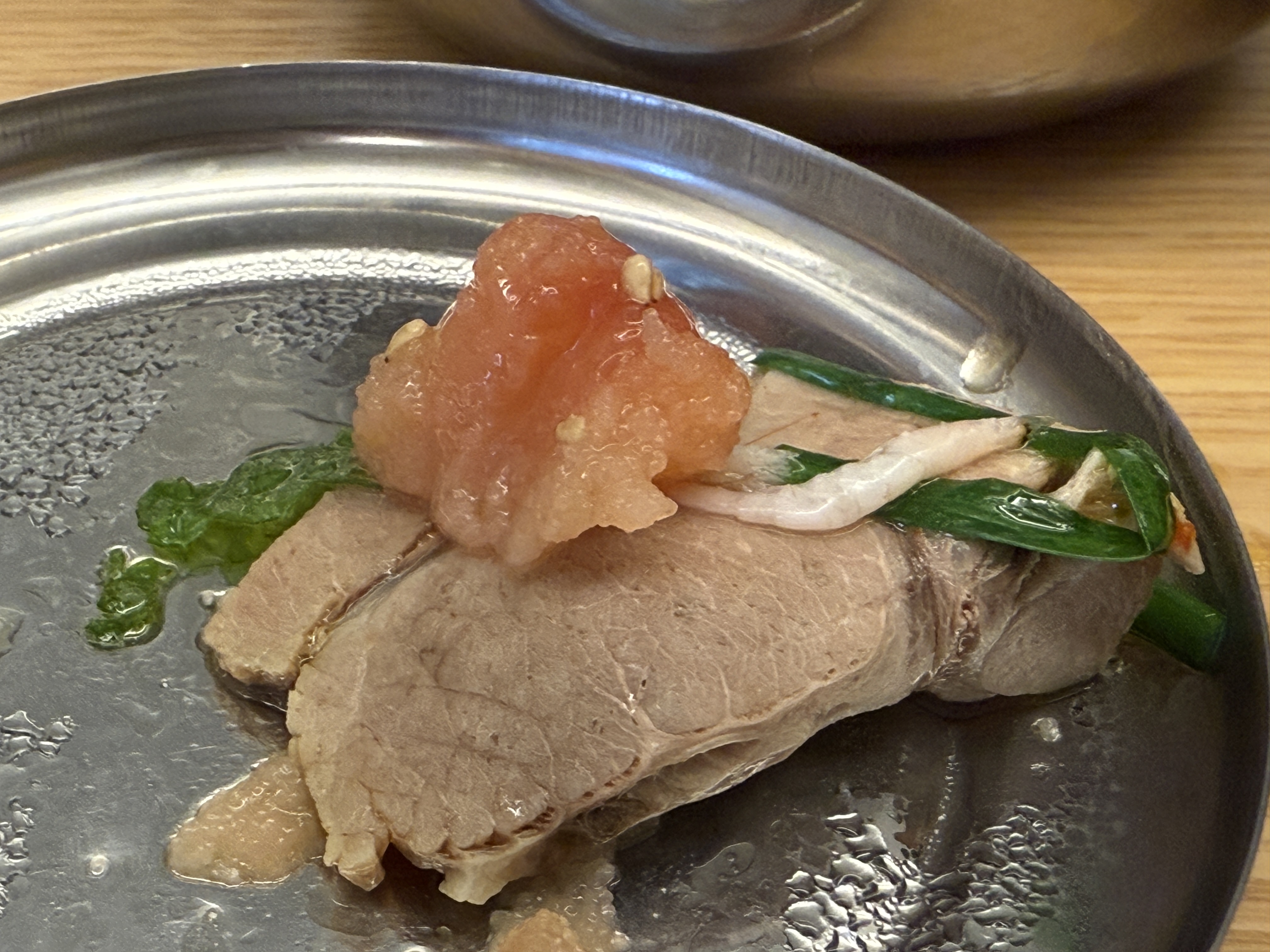 돼지고기와 명란젓의 조합 맛있다