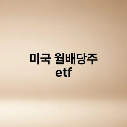 미국 월배당주 etf