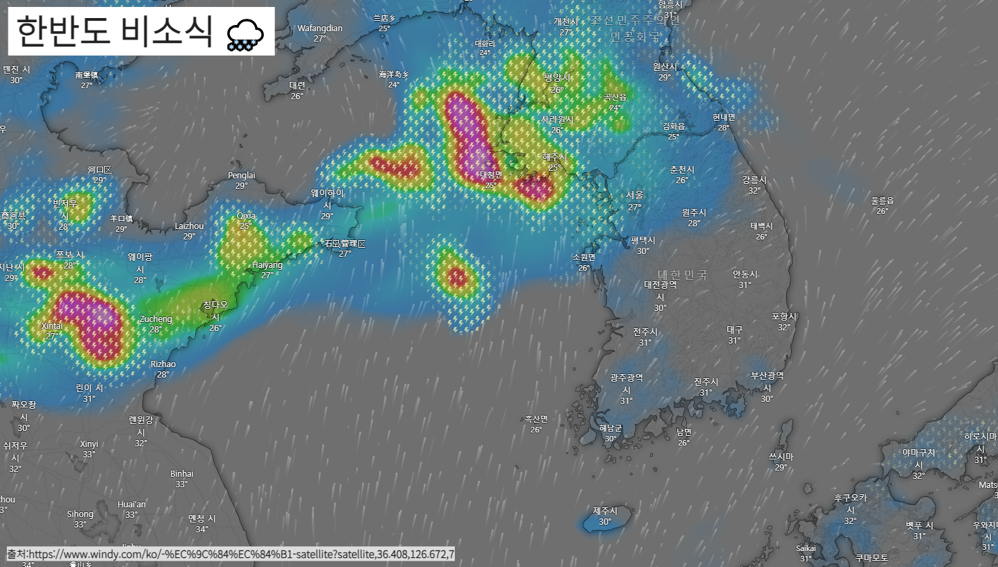 한반도 태풍영향 비소식 정보