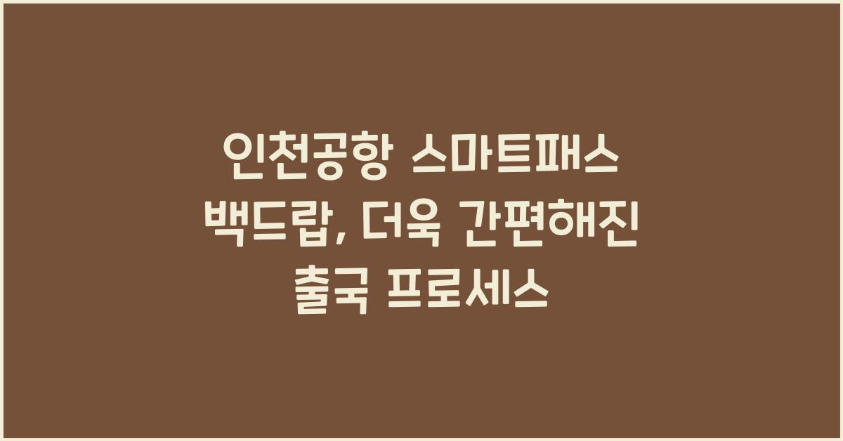 인천공항 스마트패스 백드랍