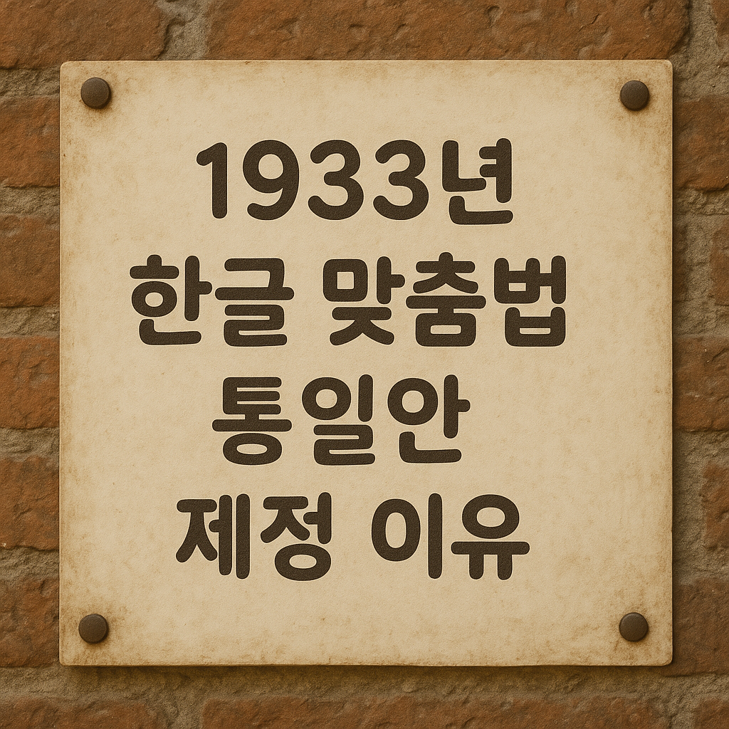 1933년 한글 맞춤법 통일안 제정이유