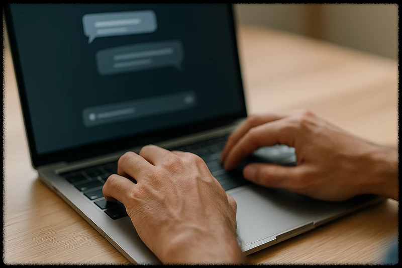 ChatGPT에 질문을 입력하는 모습