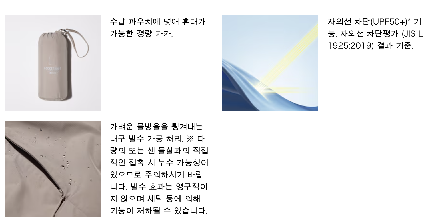 봄과 여름, 간절기 필수템! 유니클로 포켓터블 UV 파카 모든 장점