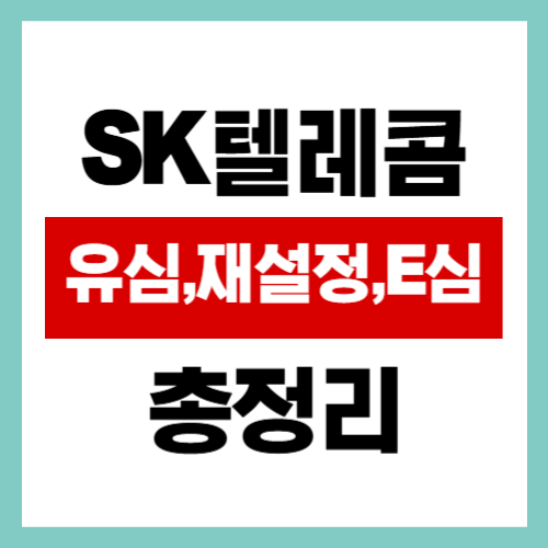 SK텔레콤 유심,재설정,E심 총정리