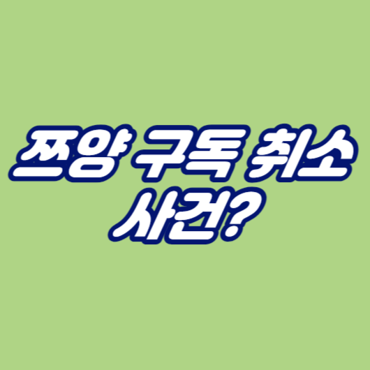 쯔양 구독 취소 사건?