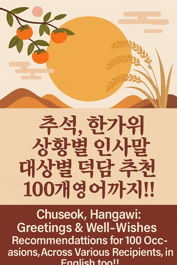 추석, 한가위 상황별 인사말, 대상별 덕담 추천 100개, 영어 까지!!