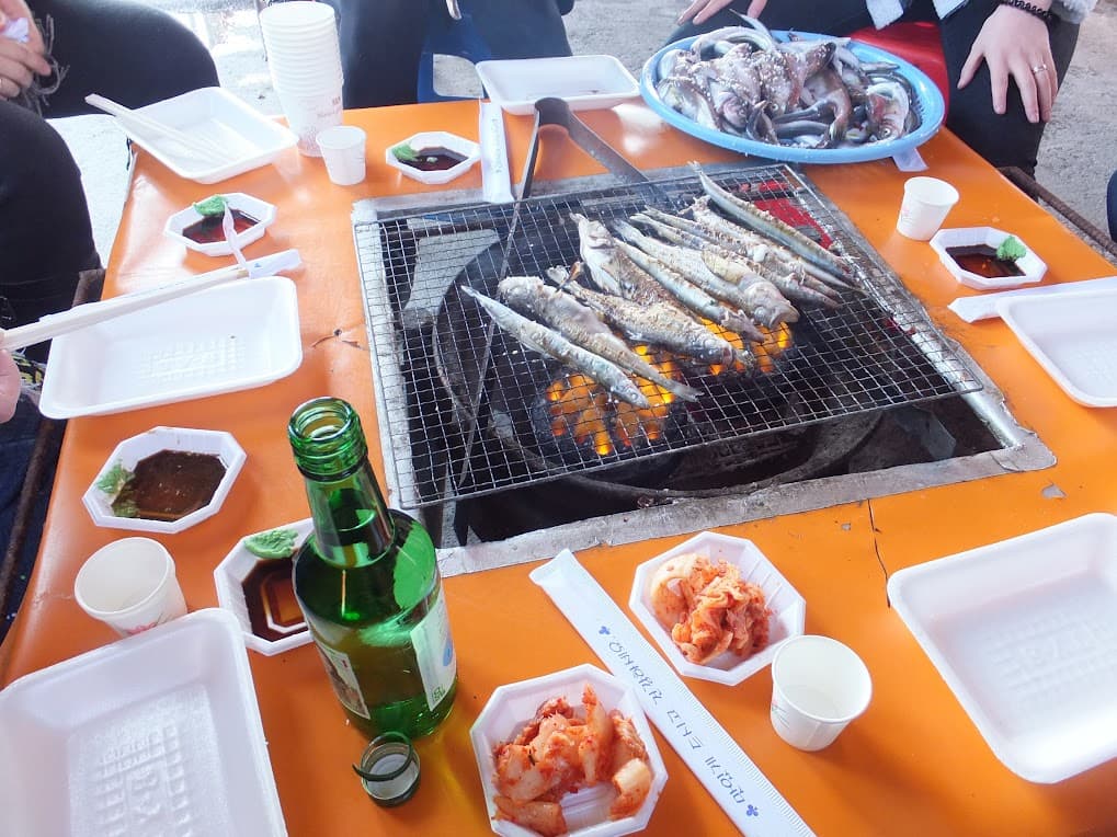 소주 그리고 양미리 구이