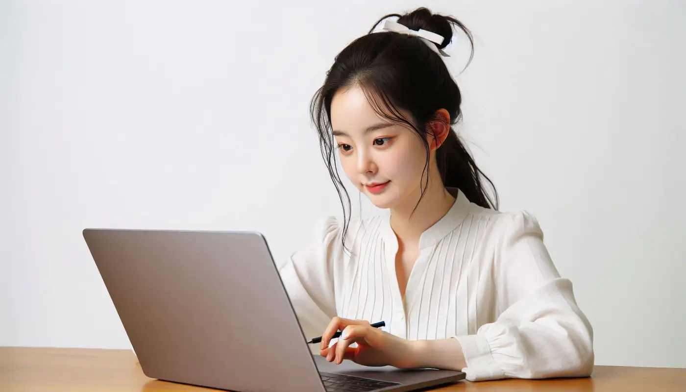 업비트에서-빗썸으로-옮기기-방법을-알오보는-여성의-모습