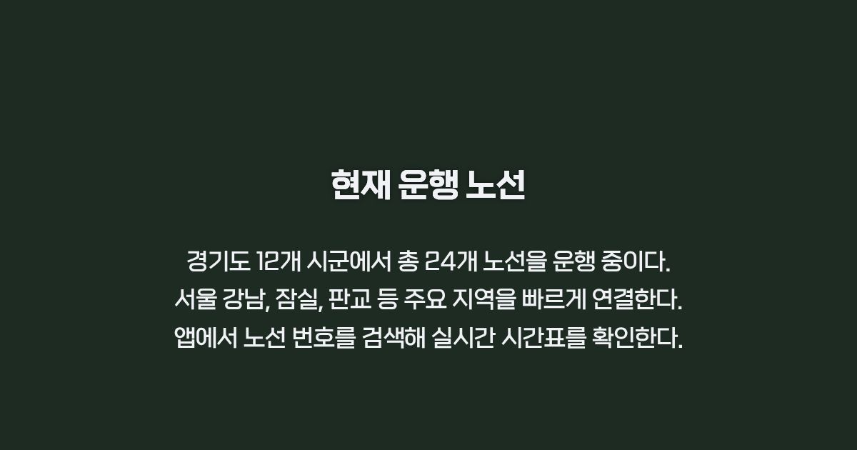 경기편하G버스 운행 노선 카드뉴스