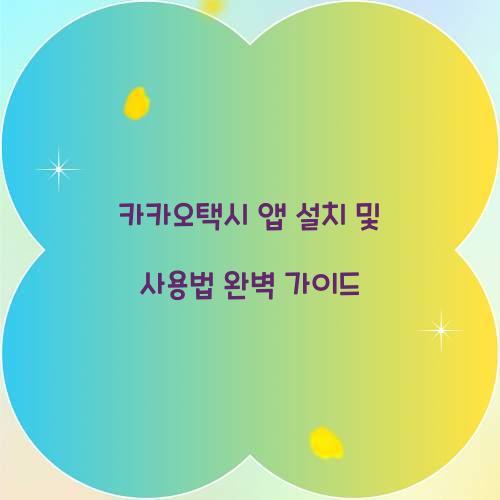 카카오택시 앱 설치