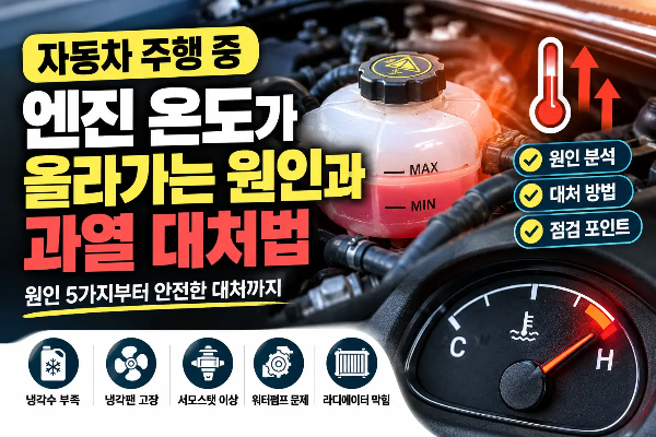 자동차 엔진 온도 상승 원인 5가지와 과열 대처법