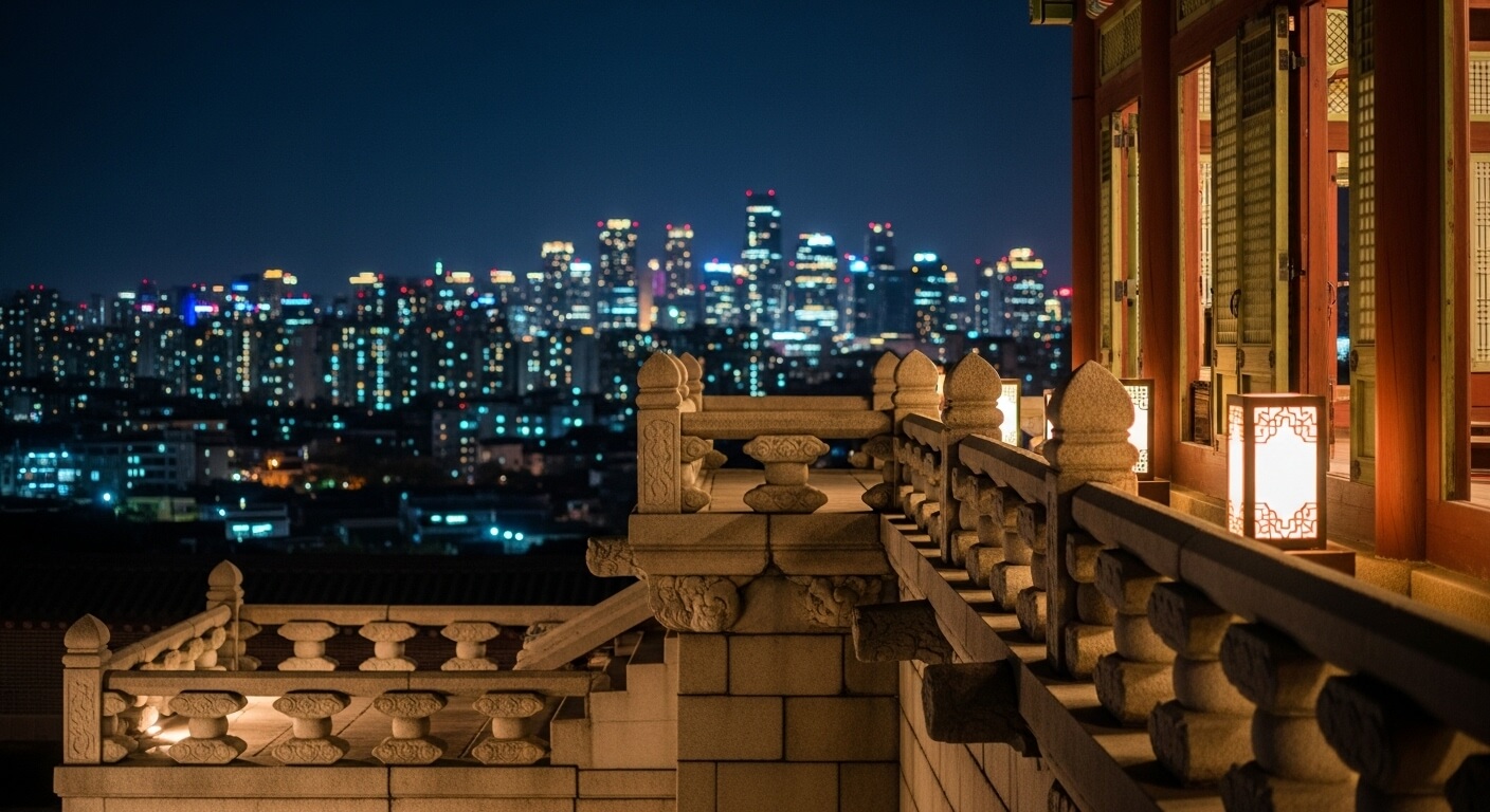 석조전 테라스에서 바라본 서울 도심 야경