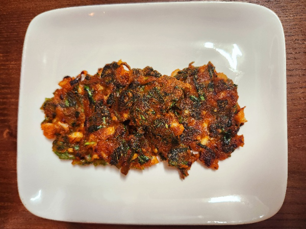 완성된 깻잎 고추장떡