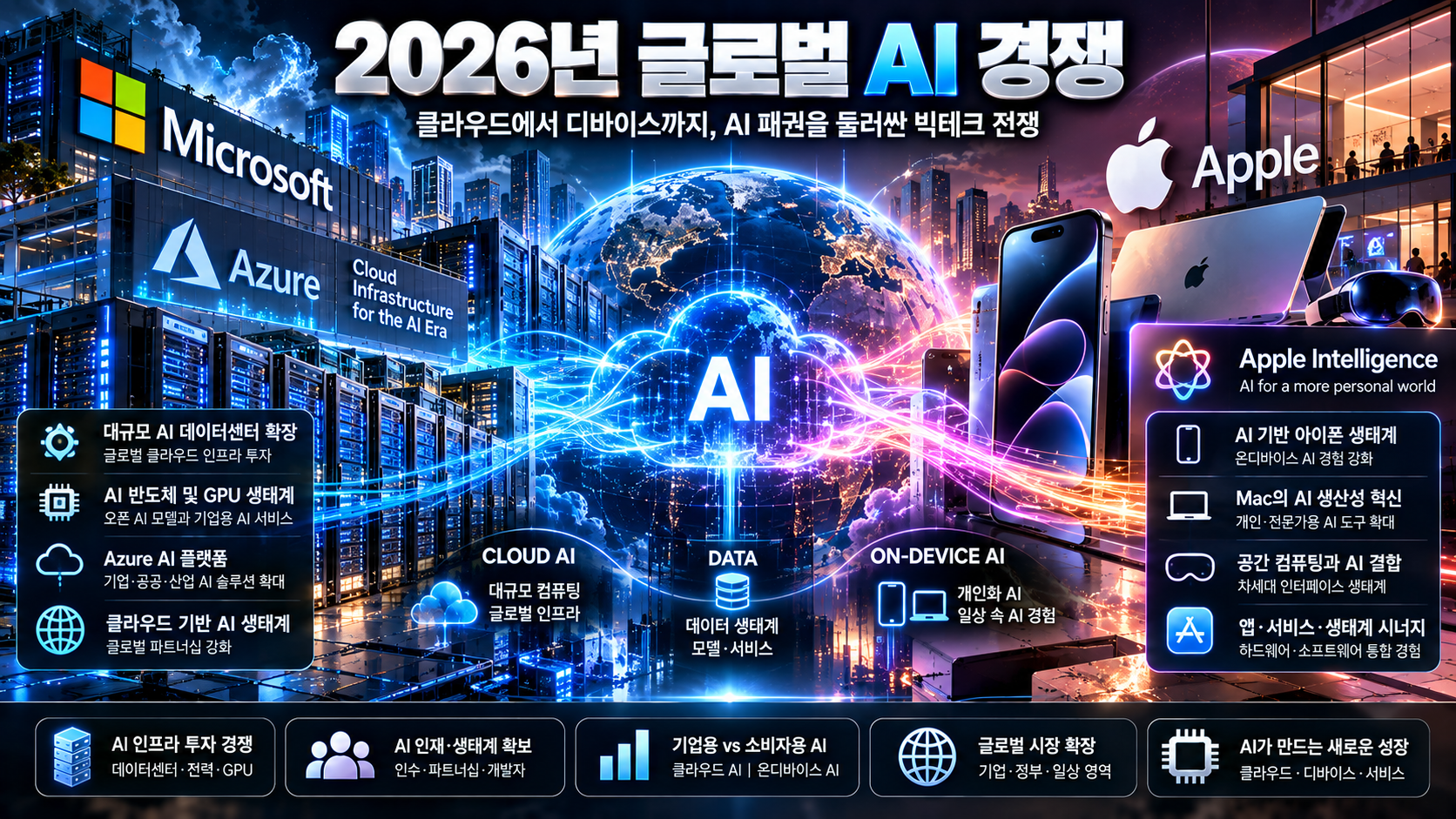 2026년 마이크로소프트와 애플 AI 경쟁 비교 분석