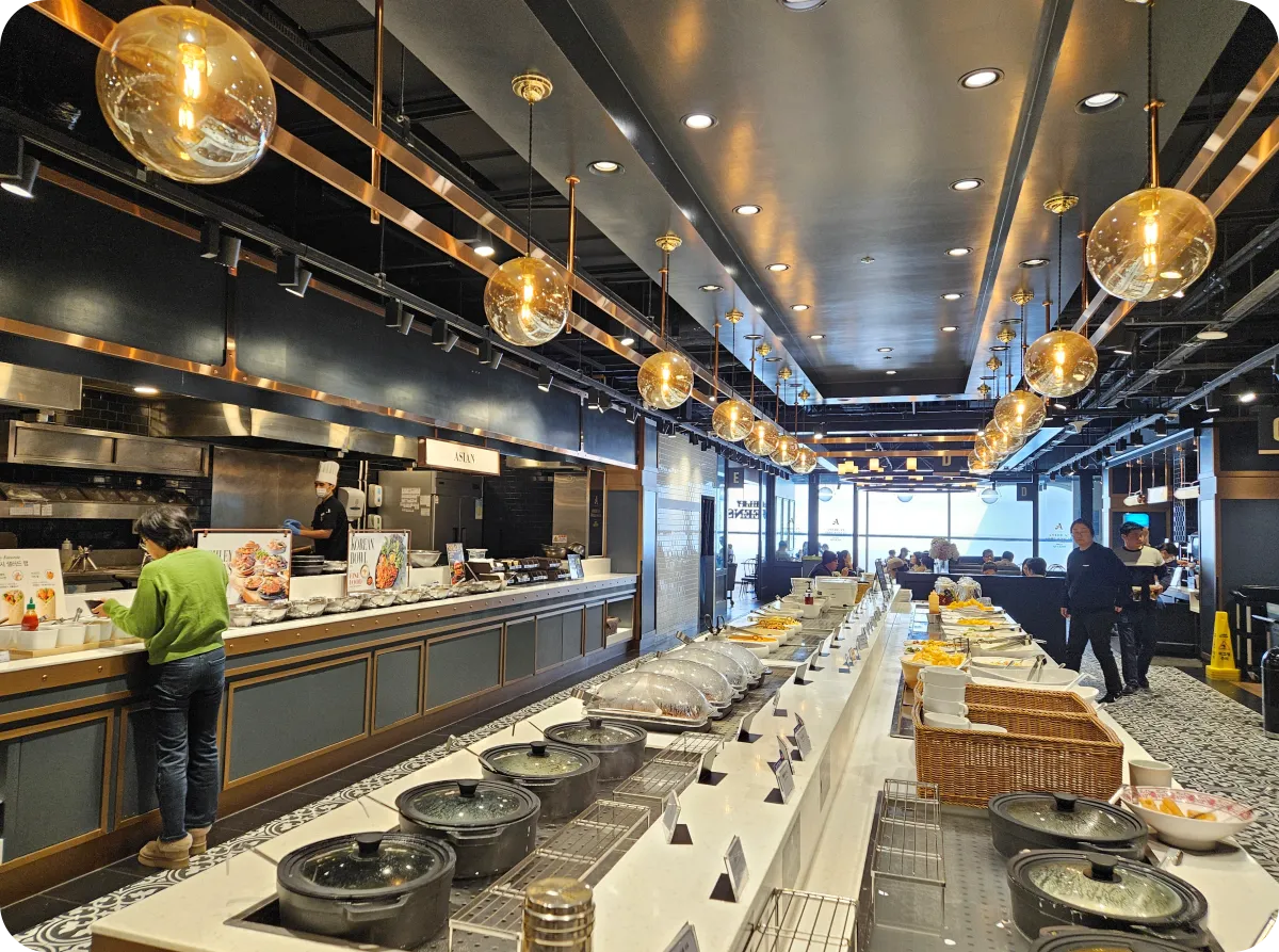 애슐리-송도-매장-내부-뷔페-음식