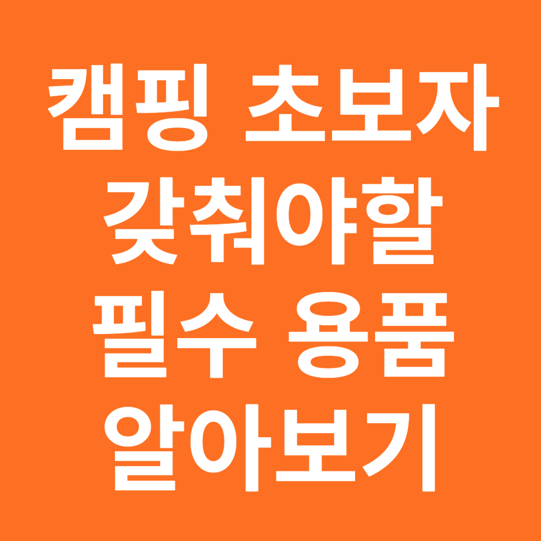 캠핑 필수용품 알아보기