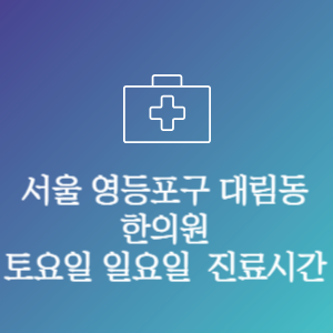 서울 영등포구 대림동 주말 토요일 일요일 문여는 병원 진료시간