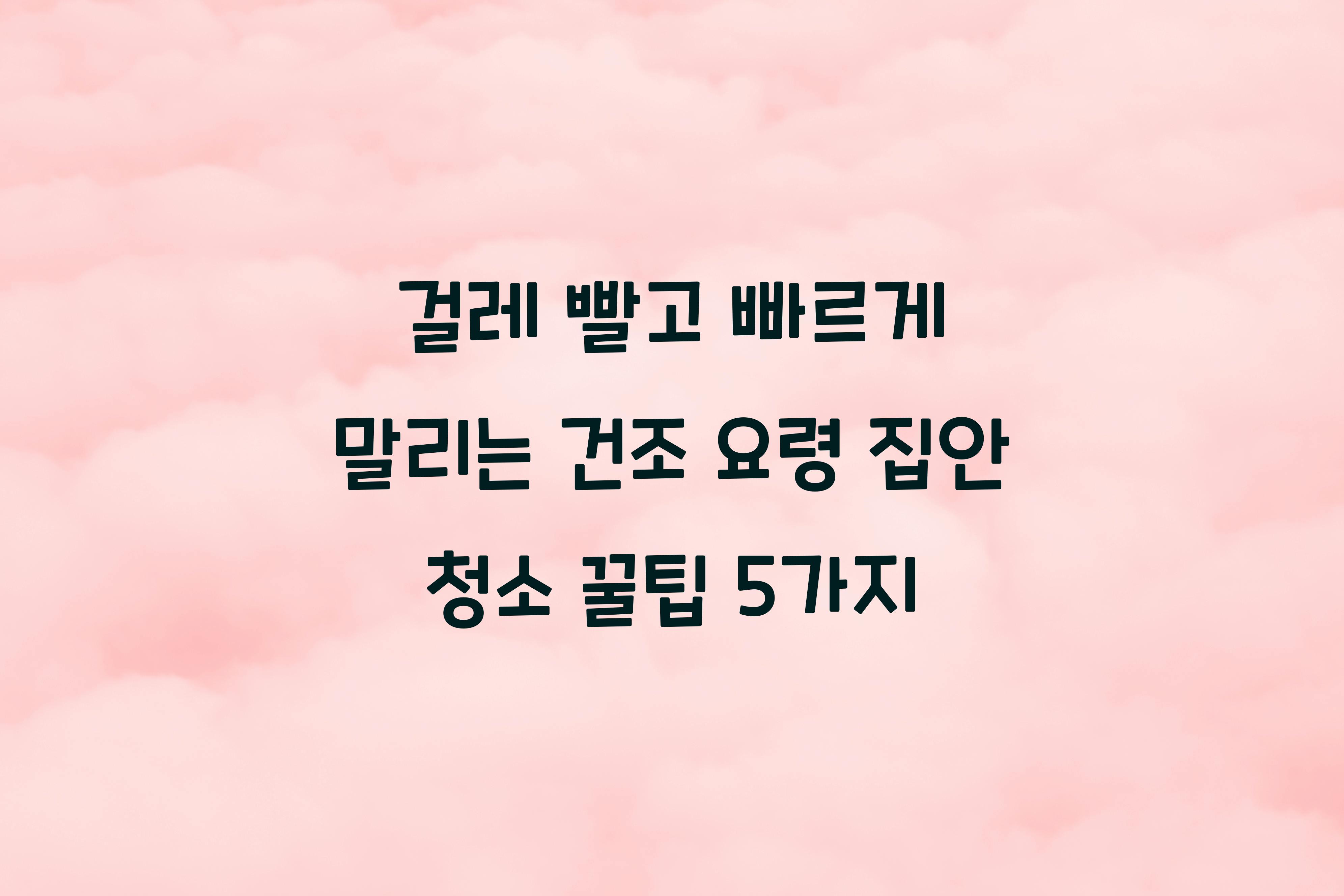 걸레 빨고 빠르게 말리는 건조 요령