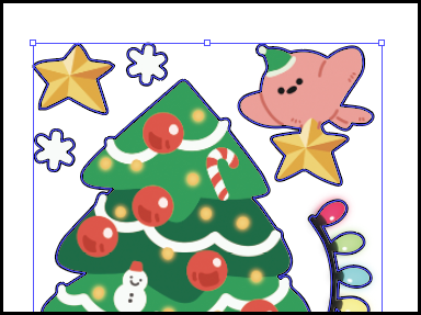 칼선과 그림 겹치기