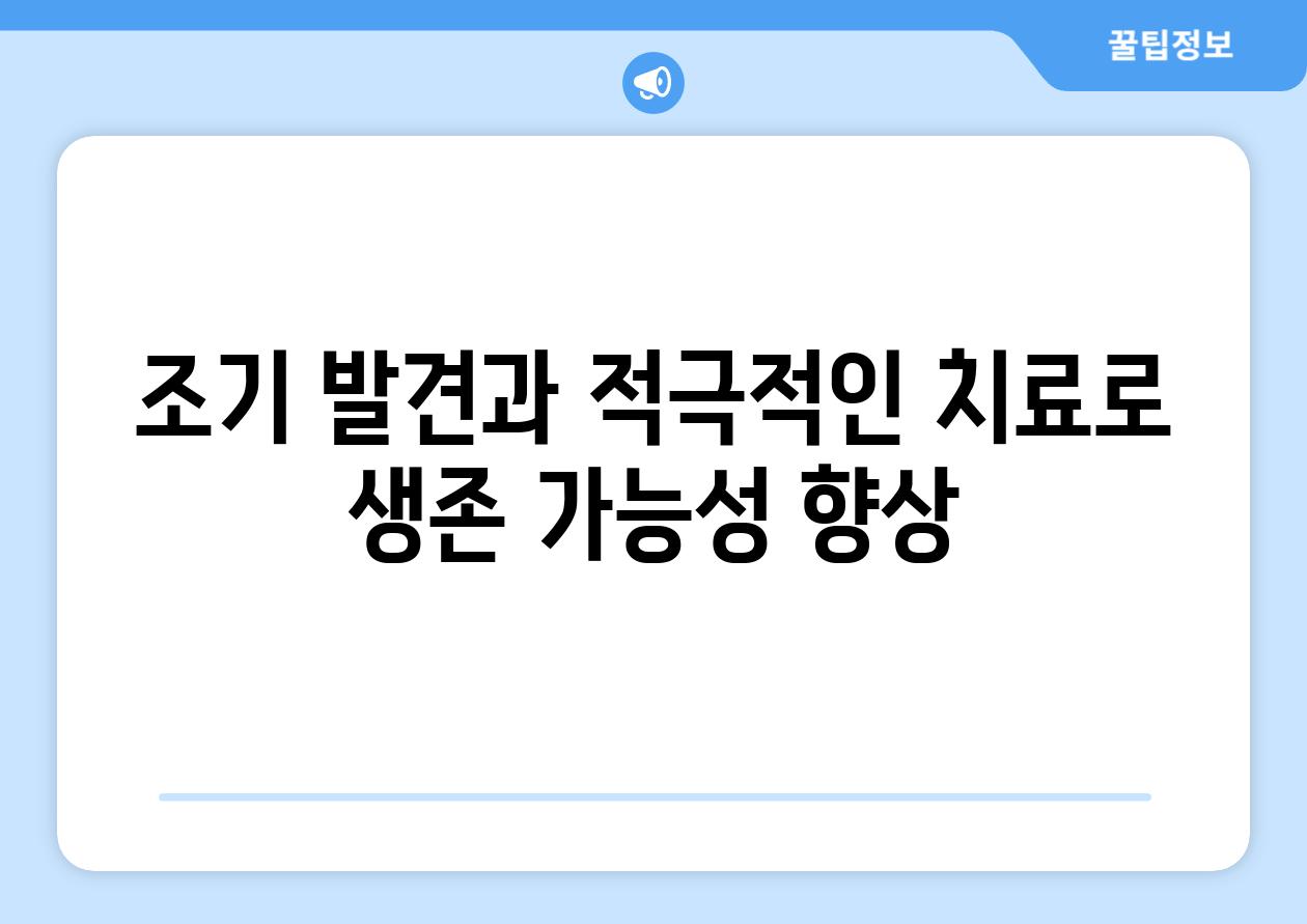 조기 발견과 적극적인 치료로 생존 가능성 향상
