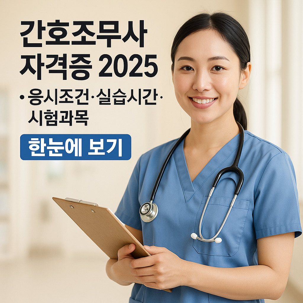 간호조무사 자격증 2025 | 응시조건·실습시간·시험과목 한눈에 보기