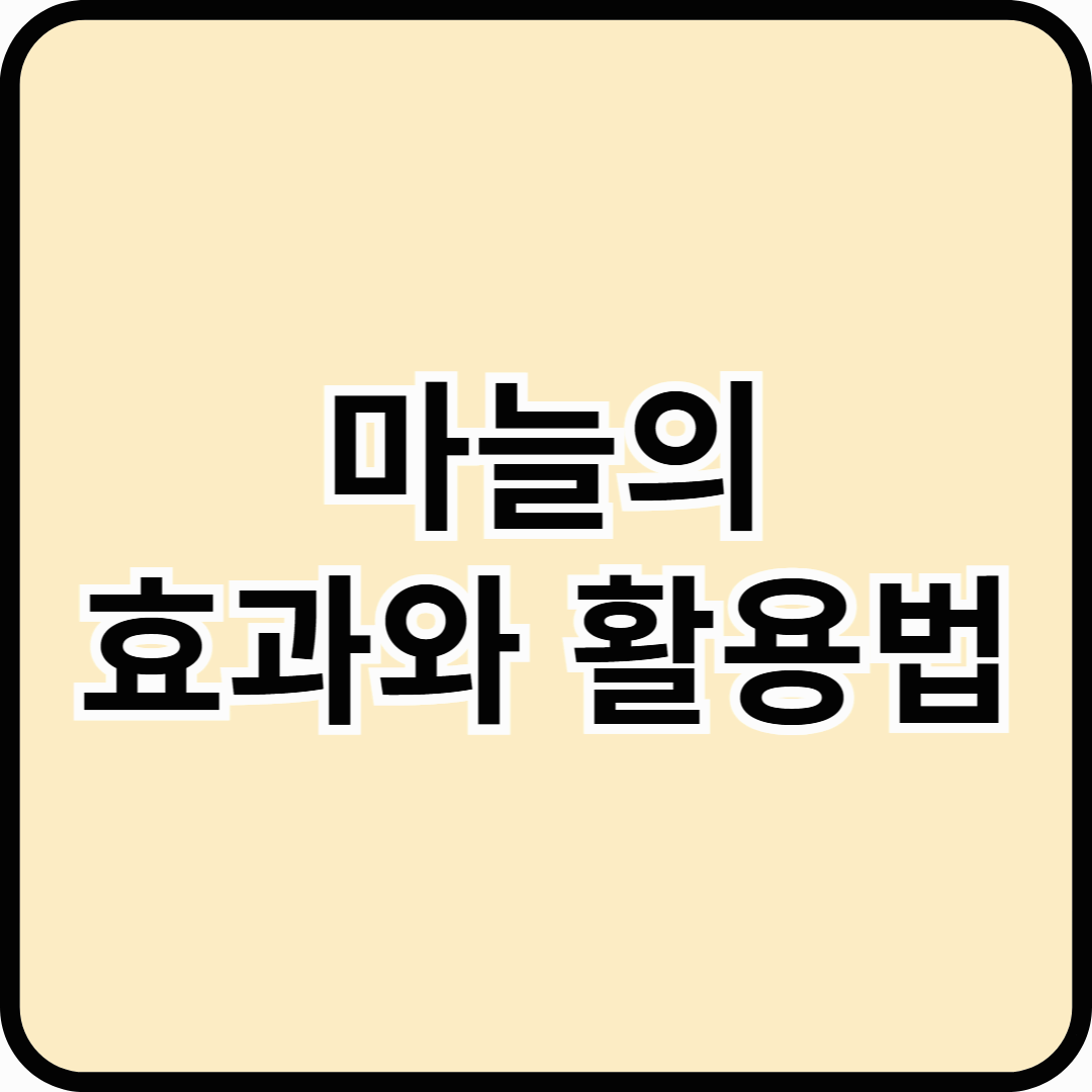 천연항생제 마늘의 효과와 활용법