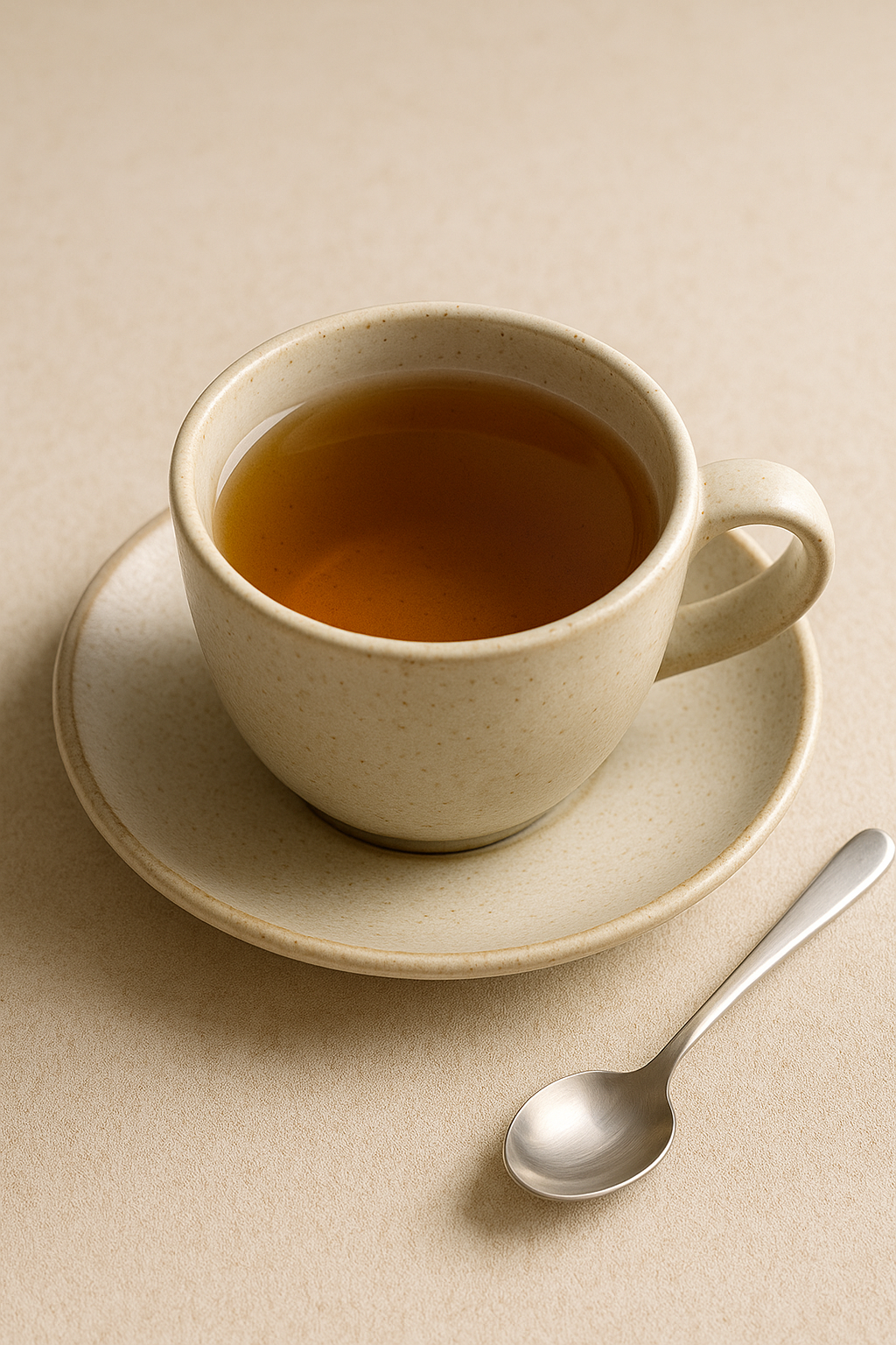 둥글레차 잔과 찻숟가락