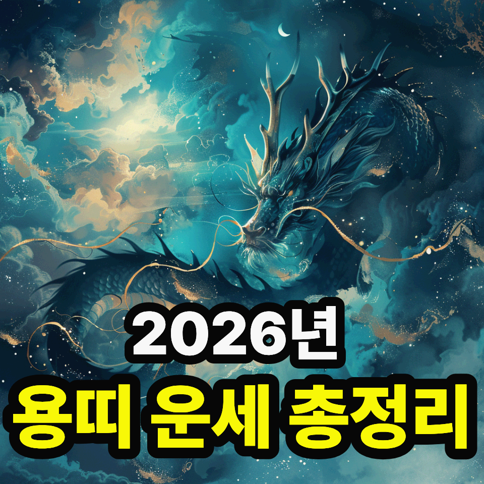 2026년 용띠 눌삼재 운세를 상징하는 신비로운 푸른 용