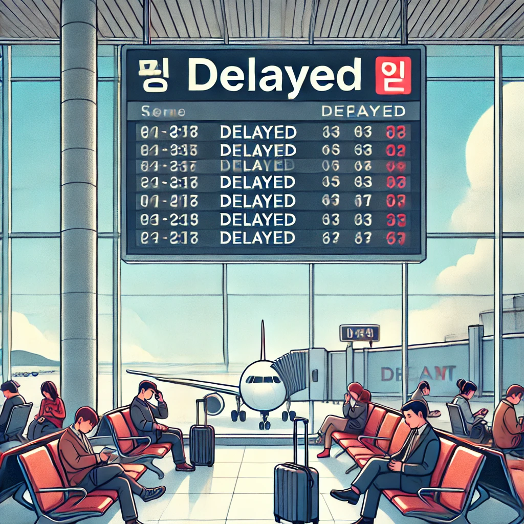 비행기 지연 관련 AI 이미지