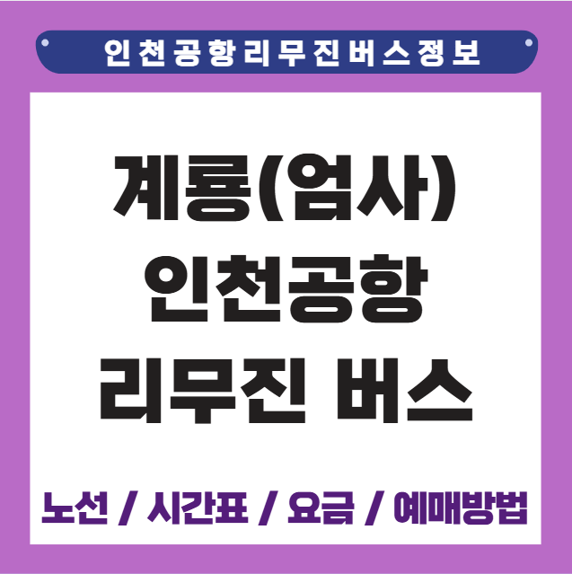 계룡(엄사) 인천공항 리무진 버스 시간표 요금 예매방법