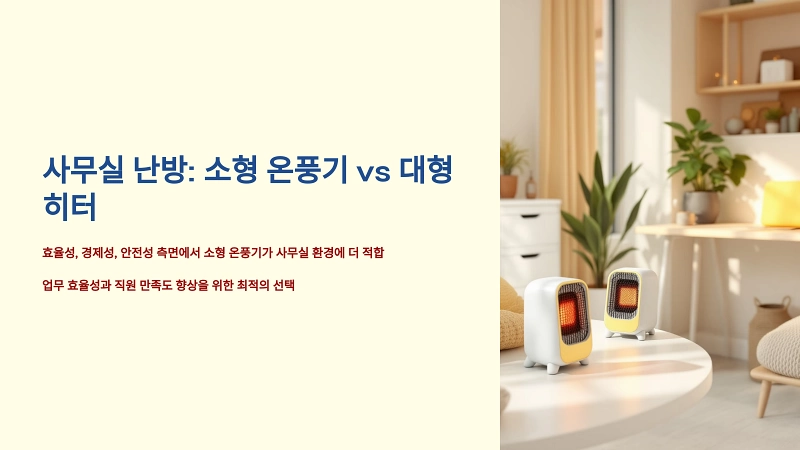 사무실 난방: 소형 온풍기와 대형 히터 중 최적의 선택은?