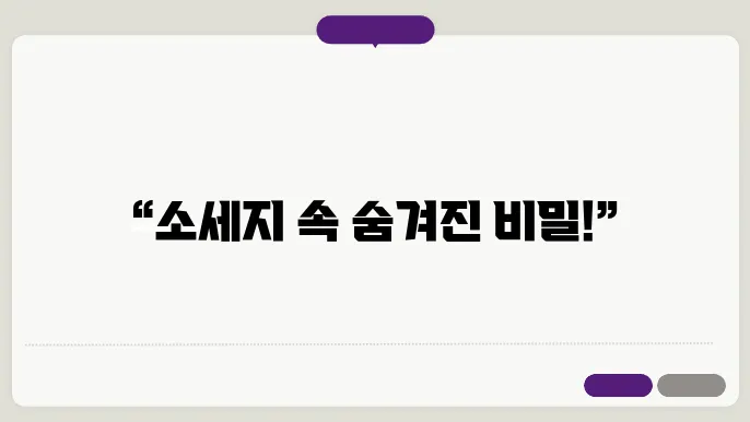 소세지 적정 선택법